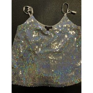 Material Girl Sequin Reflective Tank Size XS